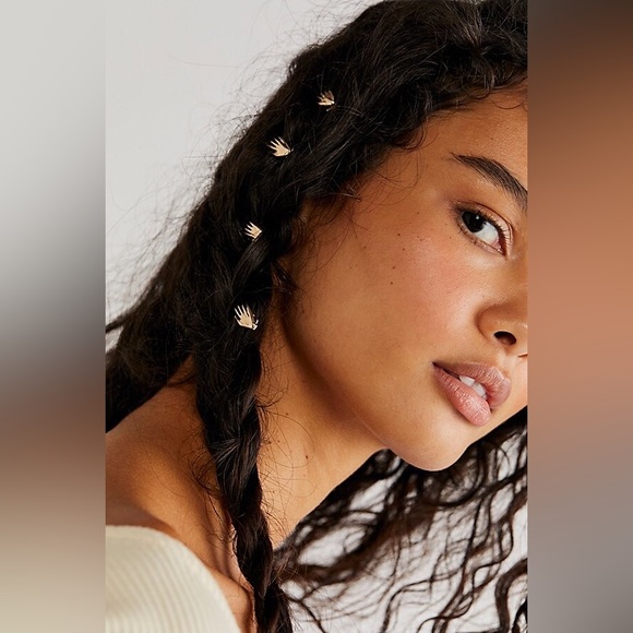 New🌟Free People-Hair Barrettes Set -Gold Sun - Picture 8 of 9